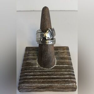 VTG Charlie McCarthy Handcrafted Artisan Spoon Ring Duchess Silver Plated. Sz 7